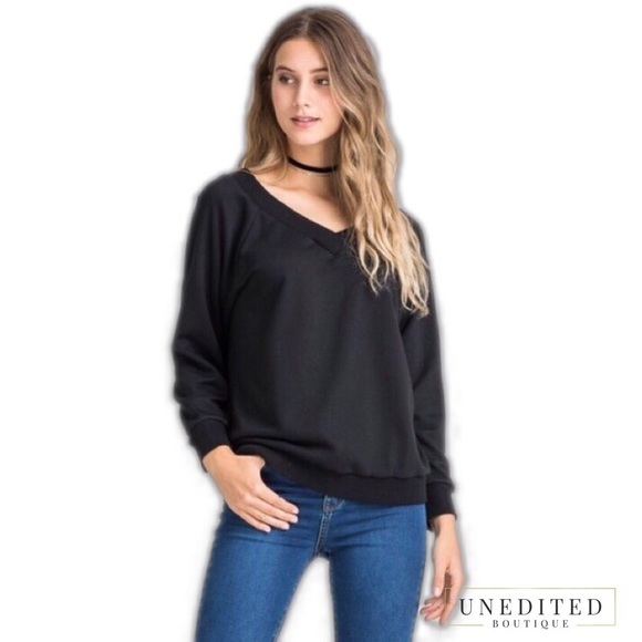 NWT - Low V-Neck Sweatshirt - Picture 2 of 5